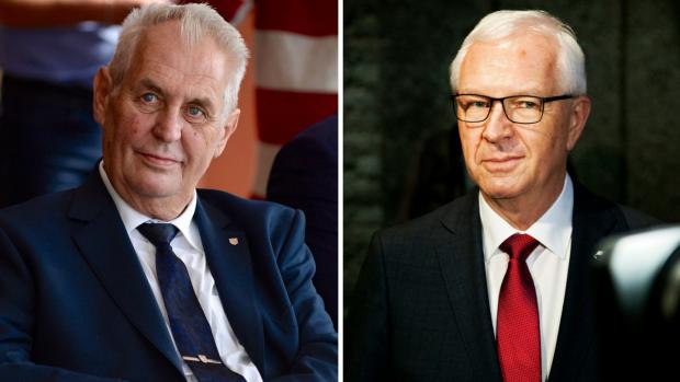 Prezident obhajující svůj post Miloš Zeman a kandidát na prezidenta Jiří Drahoš