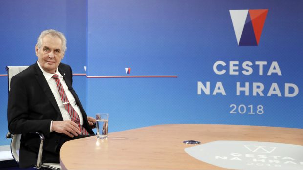 Miloš Zeman vystoupil 21. ledna v debatě TV Nova Cesta na Hrad