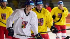 Hokejisté české reprezentace na tréninku před přípravnými zápasy ve Švýcarsku