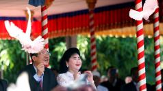 Kambodžský premiér Hun Sen během oslav výročí 39 let od pádu režimu Rudých Khmerů.