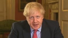 Premiér Velké Británie Boris Johnson při projevu 23. března