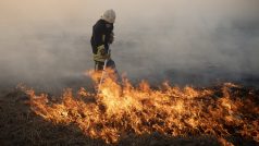 Polští hasiči pokračují v hašení hořícího porostu v mokřadech v Biebrzańském národním parku, největším chráněném území v Polsku
