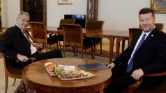 Prezident Miloše Zeman se sešel se šéfem SPD Tomiem Okamurou