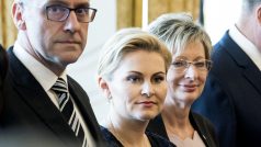 Taťána Malá, Lubomír Metnar a Marta Nováková při jmenování vlády