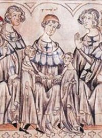 Svatba Elišky Přemyslovny a Jana Lucemburského ve Špýru (iluminace z Balduinea)