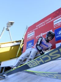 Roman Koudelka na mistrovství světa v letech na lyžích v Harrachově