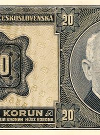Alois Rašín na dvacetikorunové bankovce z roku 1926