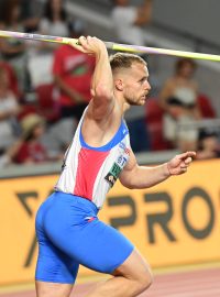 Oštěpař Jakub Vadlejch ve finálovém závodě na mistrovství světa v Budapešti