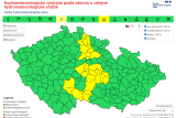 Řeky v části Česka mohou dosáhnout prvního povodňového stupně, varují meteorologové