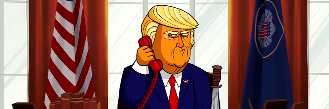Animovaný americký prezident Donald Trump