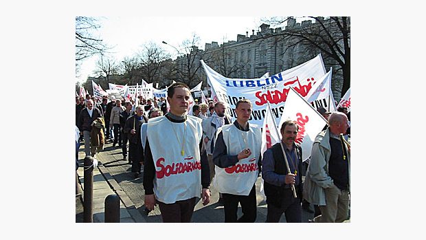 Demonstrace polských odborářů