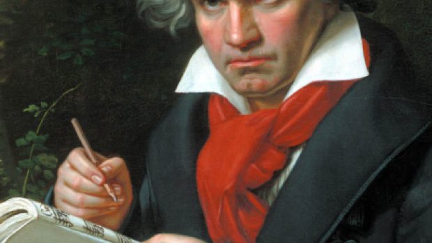 Joseph Karl Stieler: Portrét Ludwiga van Beethovenas partiturou Missy solemnis