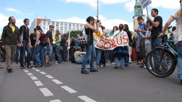 Demonstrace studentů v Berlíně
