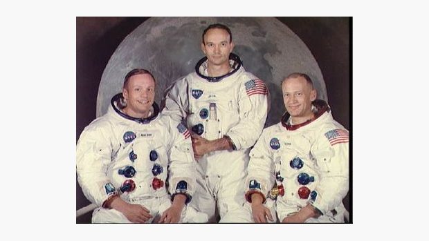 Posádka Apolla 11, zleva: Neil Armstrong, Michael Collins a Edwin Aldrin