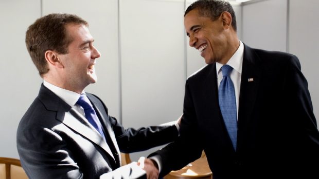 Dmitrij Medveděv a Barack Obama