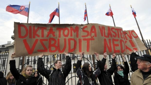 Demonstrace studentů v Bratislavě