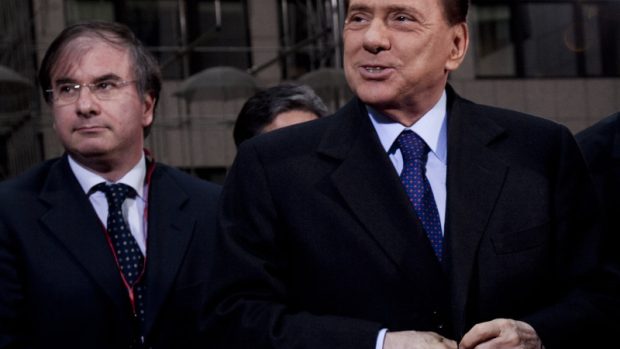Summit eurozóny v Bruselu. Italský premiér Silvio Berlusconi