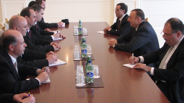 Prezident Ázerbájdžánu Ilham Alijev a Jan Kohout