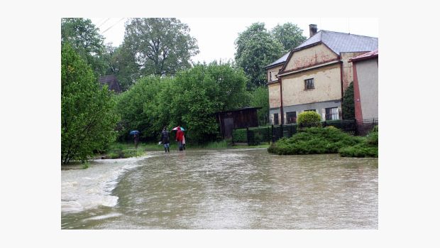 Rozvoděná řeka v Petrovicích na Karvinsku