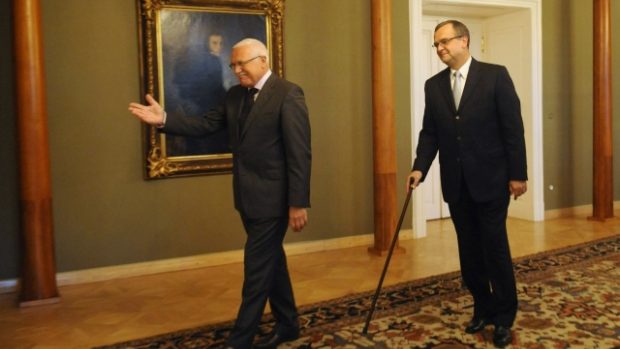 Prezident Václav Klaus přijal ministra financí Miroslava Kalouska