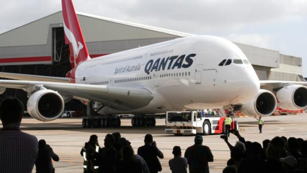 Airbus A380 v barvách společnosti Qantas