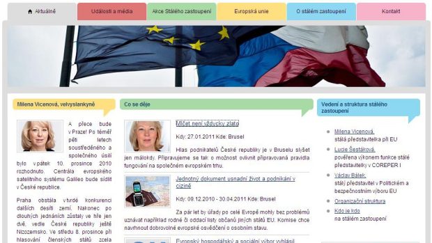 Nová webová stránka stálého zastoupení Česka při EU.