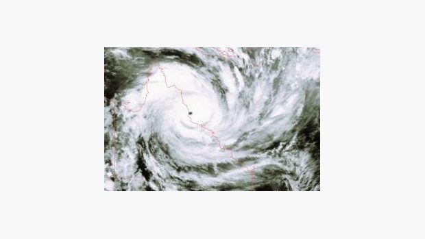 Cyklón Yasi na snímku z japonské družice MTSAT-2
