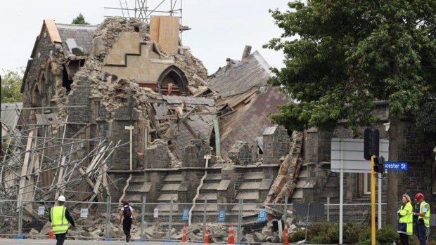 Následky zemětřesení ve městě Christchurch