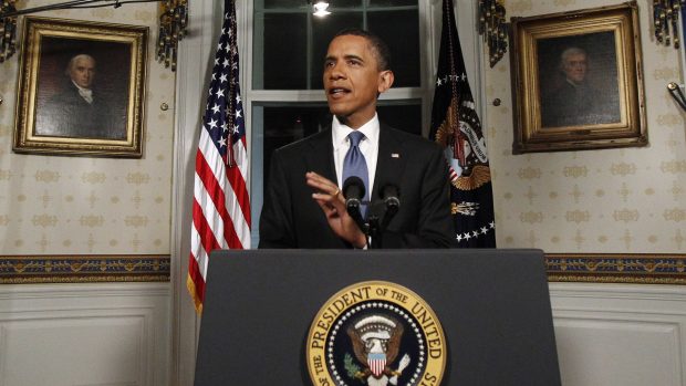 Barack Obama přečetl prohlášení o jednáních o rozpočtu Spojených států.