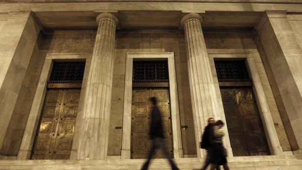 Řecká banka v Athénách.