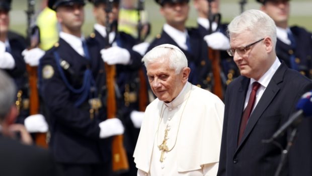 Papež Benedikt XVI. a chorvatský prezident Josipovič