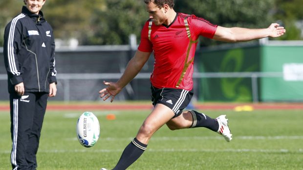 Israel Dagg z Nového Zélandu na tréninku před semifinále s Austrálií