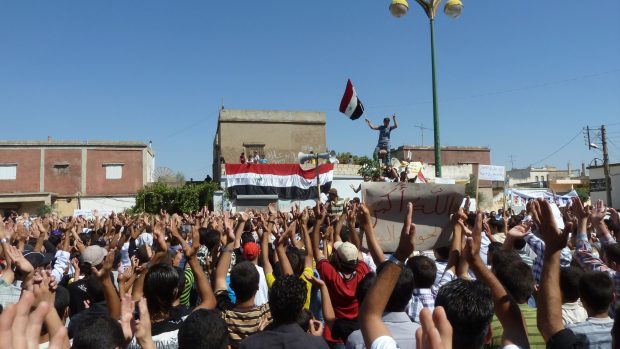 Demonstranti v Sýrii protestují proti prezidentu Asadovi