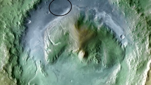 Galeův kráter - oblast přistání vozítka Curiosity
