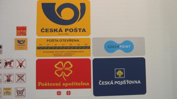 Česká pošta, Czech Point, Poštovní spořitelna, Česká pojišťovna, logo