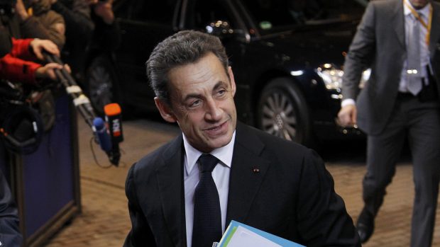 Francouzský prezident Nicolas Sarkozy přijíždí na summit EU v Bruselu