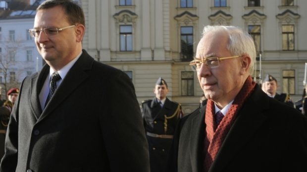 Petr Nečas se v Praze setkal s premiérem Ukrajiny Mykolou Azarovem