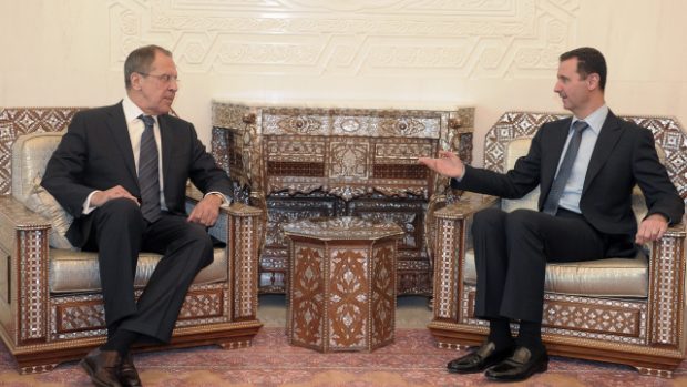 Ruský ministr Lavrov na jednání v Damašku s prezidentem Asadem