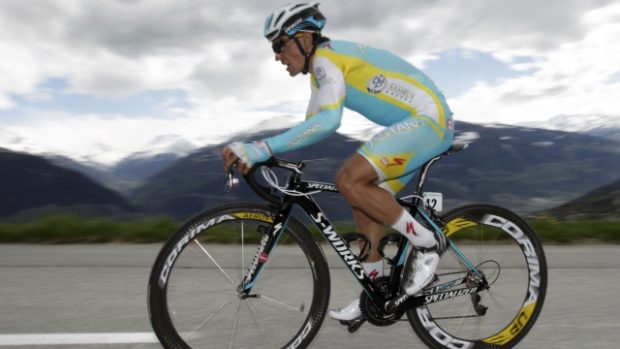 Astana team rider Roman Kreuziger  of the Czech Republic cycles during the fifth stage of the Tour de Romandie cycling race in Crans-Montana April 29, 2012