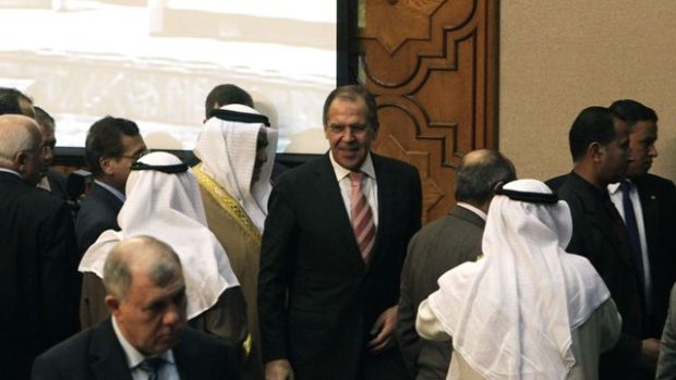 Ruský ministr zahraničí Sergej Lavrov na zasedání Ligy arabských států