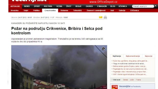 Chorvatsko zachvátilo několik požárů