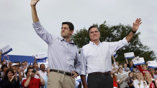 Republikánský americký prezidentský kandidát Mitt Romney a kandidát na viceprezidenta Paul Ryan
