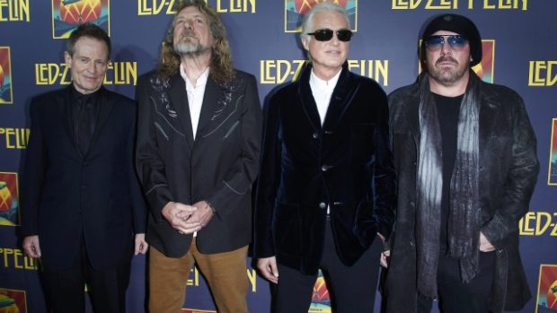 Členové skupiny Led Zeppelin na premiéře filmu Celebration Day