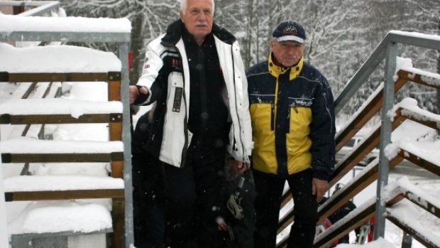 Prezident Václav Klaus na horách