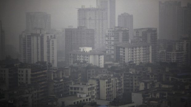 Smog v čínském městě Chongqing