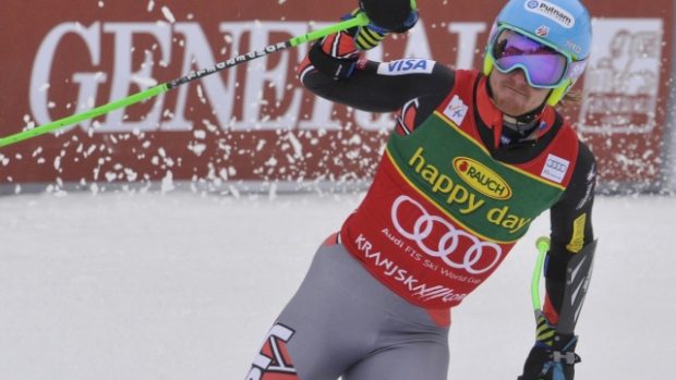 Ted Ligety po vítězné jízdě v Kranjské Goře