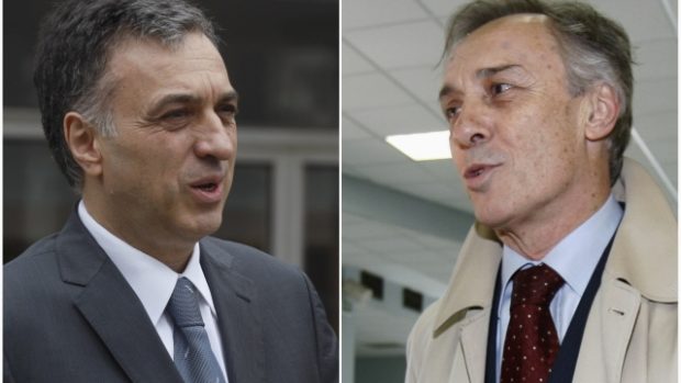 Kandidáti na prezidenta Černé Hory – současný prezident Filip Vujanović a opoziční kandidát Miodrag Lekić