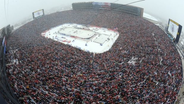 Utkání NHL Winter Classic pod širým nebem v Detroitu