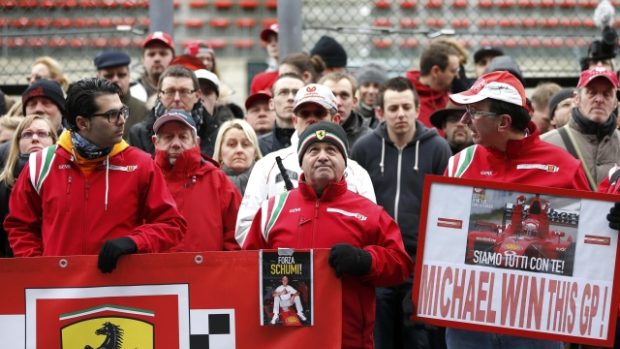 Schumacherovi fanoušci na okruhu ve Spa