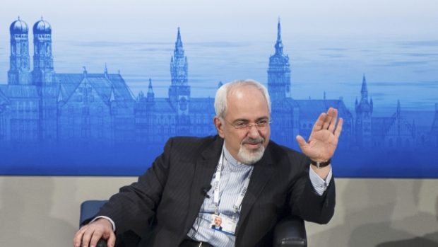 Íránský ministr zahraničí Džavád Zaríf na konferenci v Mnichově